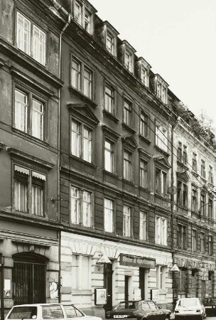 Dresden-Neustadt, Görlitzer Straße 3. Wohnhaus mit Laden (1881). Straßenansicht
