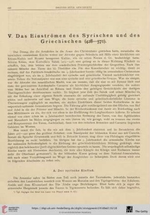 V. Das Einströmen des Syrischen und des Griechischen (428 - 571)