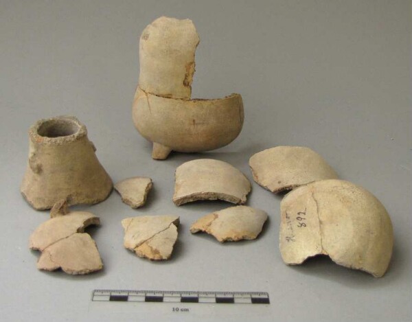 Fragments of a clay vessel