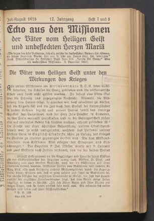 Juli-August 1916. 17. Jahrgang. Heft 7 und 8