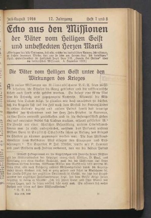Juli-August 1916. 17. Jahrgang. Heft 7 und 8