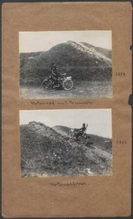 Motorradfahrer mit Gasmaske
