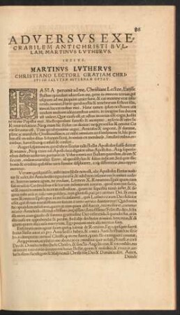 Adversus Execrabilem Antichristi Bullam ...