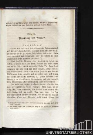 Nro. 37. Bereitung des Brodes.
