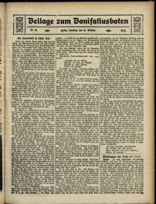 Zweite Ausgabe vom Sonntag, den 13. Oktober 1912.