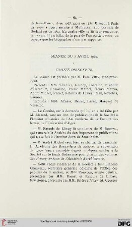 Séance du 7 avril 1922