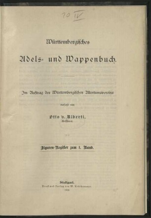 1, Figurenregister: Württembergisches Adels- und Wappenbuch