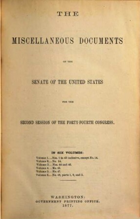 Senate documents. [290.] 1876/77, Vol. 2 = Congress 44, Sess. 2