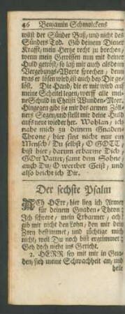 Der sechste Psalm