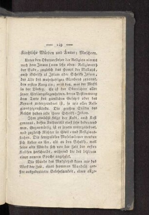 Kirchliche Würden und Ämter; Moscheen.