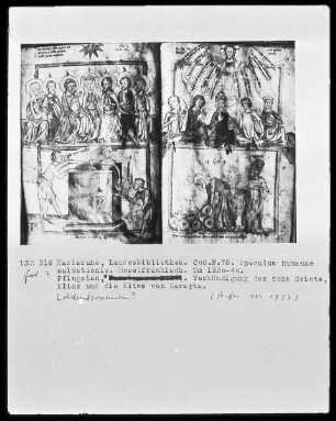 Speculum humanae salvationis — Zwei Szenen aus dem alten Testament