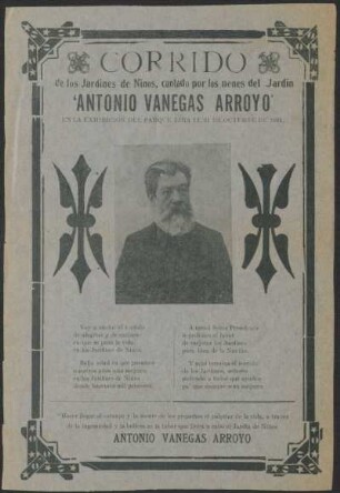 Corrido de los Jardines de Niños : cantado por los nenes del Jardin 'Antonio Vanegas Arroyo' en la exhibición del parque lira el 13 de octubre de 1931,