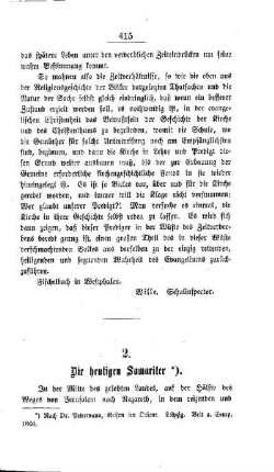 Die heutigen Samariter