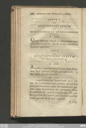 Tit. I. De Acquisitione Iurium Et Obligationum.
