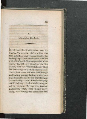 V. Glücklicher Ehestand