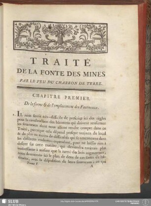 Chapitre Premier. De la forme & de l'emplacement des Fourneaux