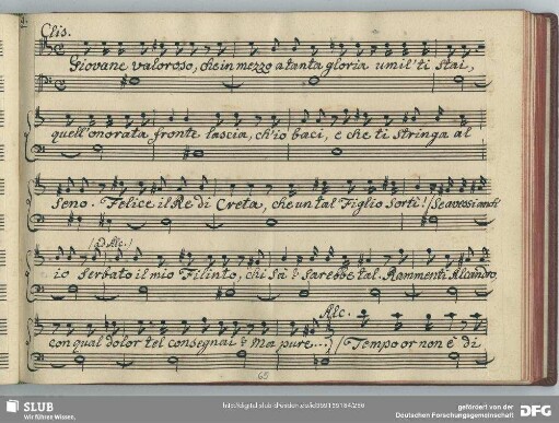 Recitativo: Giovane valoroso che in mezzo