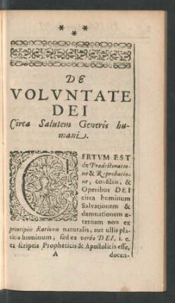 De Voluntate Dei Circa Salutem Generis humani.