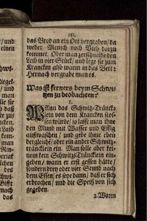 Was ist ferners beym Schwitzen zu beobachten?