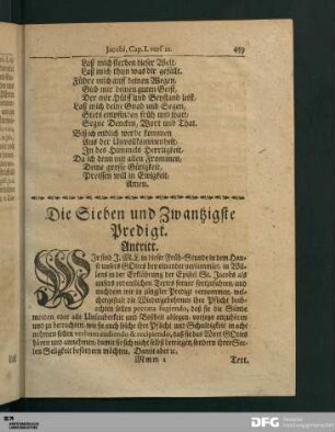 Die Sieben und Zwantzigste Predigt.