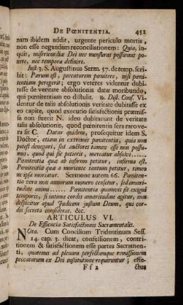 451-460, Articulus VI. De Efficacia Satisfactionis Sacramentalis.