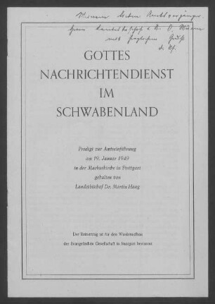Vorträge, Predigten und Manuskripte