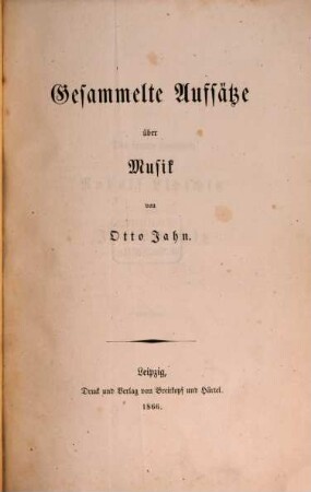 Gesammelte Aufsätze über Musik
