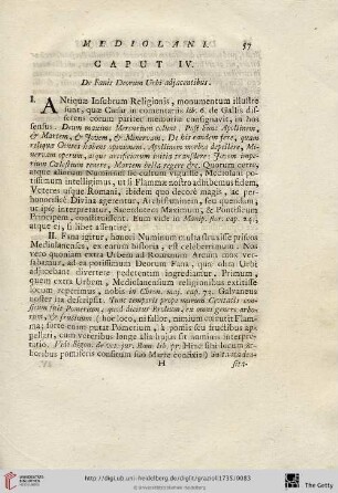 Caput IV: De Fanis Deorum Urbi adjacentibus