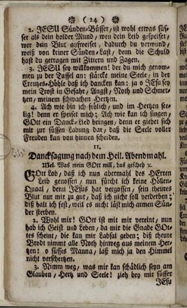 11. Dancksagung nach dem Heil. Abendmahl. - 20. Mel. Wer nur den lieben Gott läst walten.