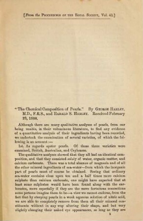 The chemical composition of pearls
