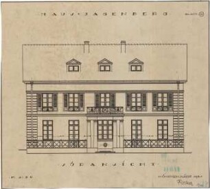 Fischer, Theodor; München, Arcisstr. 20; Haus Jagenberg - Südseite (Ansicht)