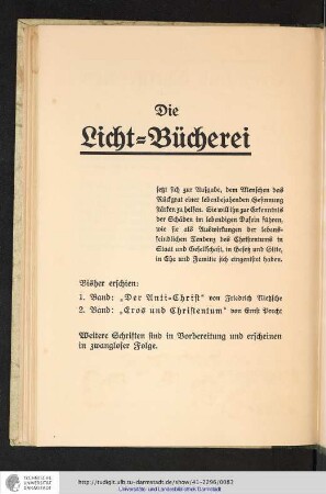 Werbung, die Licht Bücherei