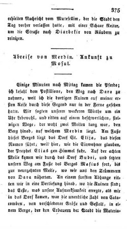 Abreise von Merdyn. Ankunft zu Mosul.