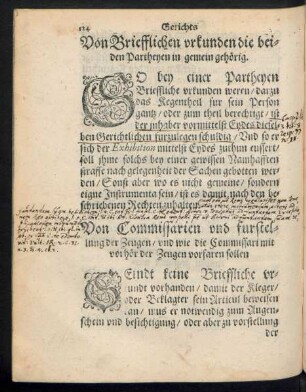 Von Briefflichen urkunden die beiden Partheyen in gemein gehörig.