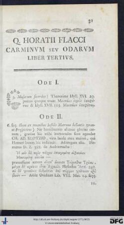 Q. Horatii Flacci Carminum Seu Odarum Liber Tertius.