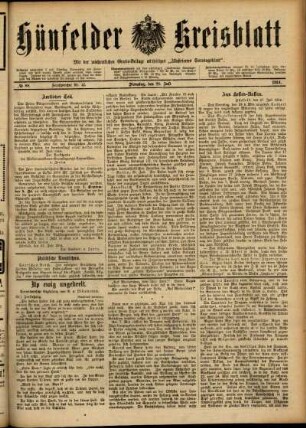 Ausgabe vom Dienstag, den 28. Juli 1914.