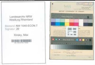 Entnazifizierung Max Kinsky , geb. 20.10.1898 (Schlosser)