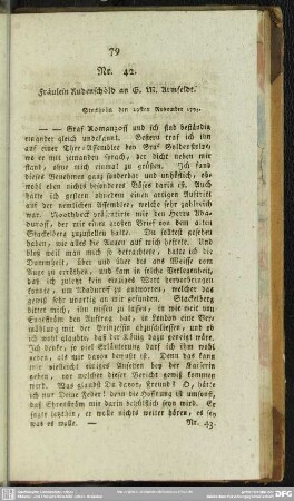 Nr. 42. Fräulein Rudenschöld an G. M. Armfeldt. Stockholm den 29sten November 1793