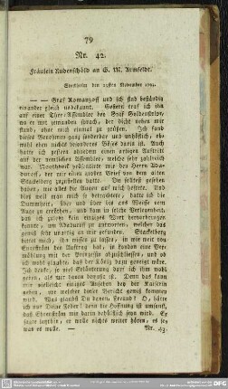 Nr. 42. Fräulein Rudenschöld an G. M. Armfeldt. Stockholm den 29sten November 1793