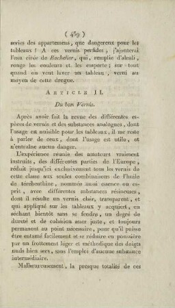 Article II. Du bon Vernis