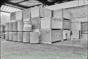 Abstellplatz für Beton-Container in der Hauptabteilung Dekontaminationsbetriebe (HDB)