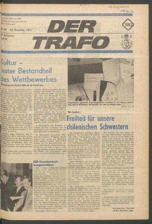 TRO-Betriebszeitung 'Der Trafo'; Nr. 47/1974 (25. November 1974)