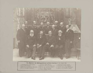 Benannte Mitglieder der Baldungkonferenz 1902 im Palais Hamilton in Baden-Baden