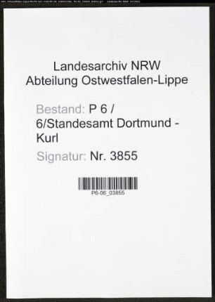 Heiratsregister Standesamt Dortmund-Kurl (XV)