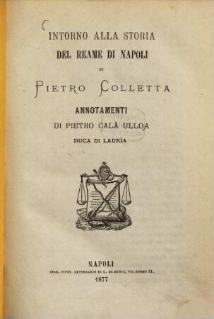 Intorno alla storia del reame di Napoli di Pietro Colletta Annotamentí dí Pietro Calà Ulloa