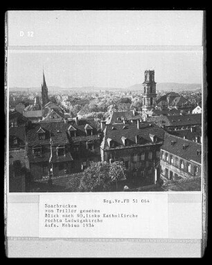 Saarbrücken, Blick vom Triller nach Nordosten.