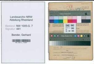 Entnazifizierung Gerhard Bender , geb. 08.12.1909 (Klempner)