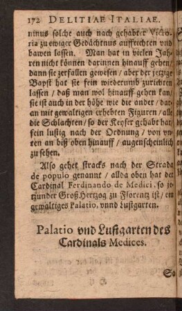 Palatio und Lustgarten des Cardinals Medices.