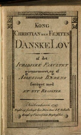 Kong Christian den Femtes Danske Lov