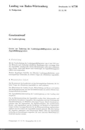 Gesetzentwurf Änderung Landesjugendhilfegesetz